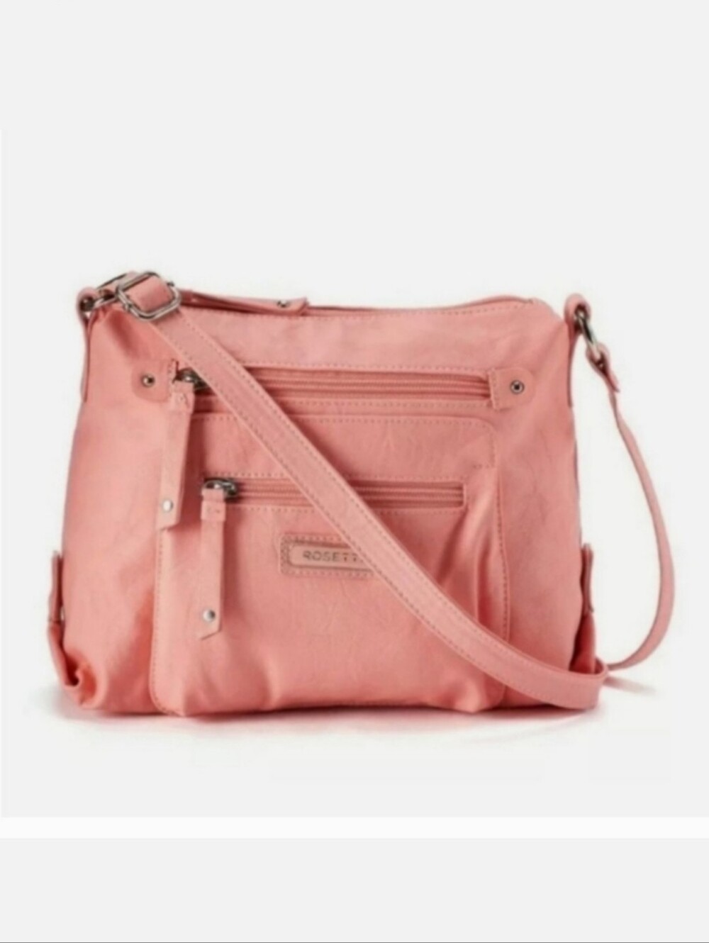 Rosetti Crossbody Pastel Pink/Peach Carlene Purse Triple Zip Easter NWT $45